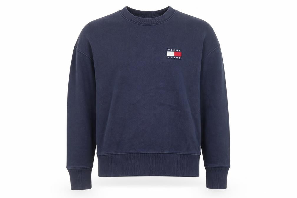 Tommy Jeans Mens Blue Cotton Crew Neck Pullover Sweatshirt M