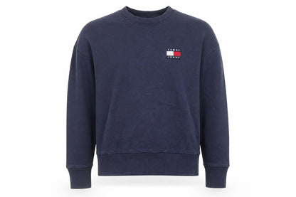 Tommy Jeans Mens Blue Cotton Crew Neck Pullover Sweatshirt M