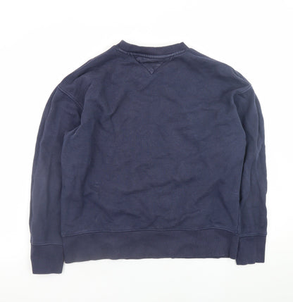 Tommy Jeans Mens Blue Cotton Crew Neck Pullover Sweatshirt M