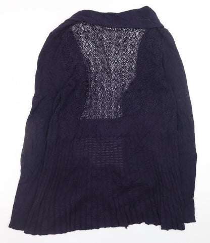 Belldini Women’s Blue Open Knit Long Sleeve Cardigan M