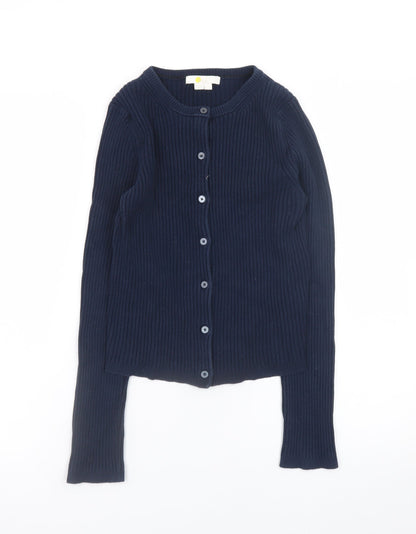 Boden Women's Blue Rib Knit Cotton Cardigan Size S