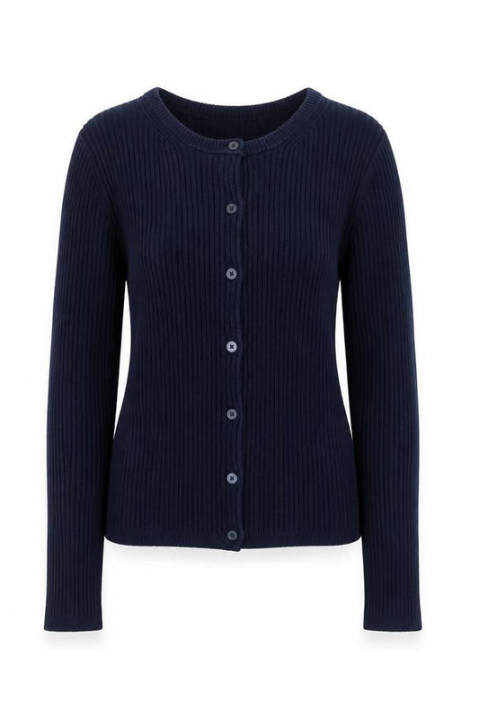Boden Women's Blue Rib Knit Cotton Cardigan Size S