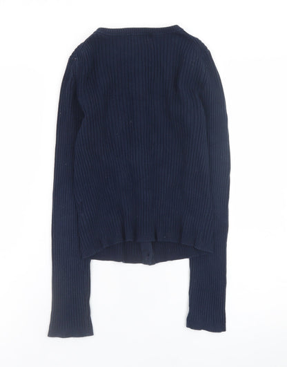 Boden Women's Blue Rib Knit Cotton Cardigan Size S