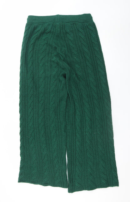 In The Style Women Green Cable Knit Wide-Leg Lounge Sweatpants Size 14