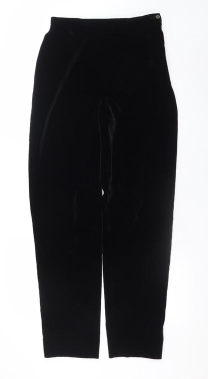 Marks and Spencer Women’s Black Velvet High Rise Straight Trousers Size 14
