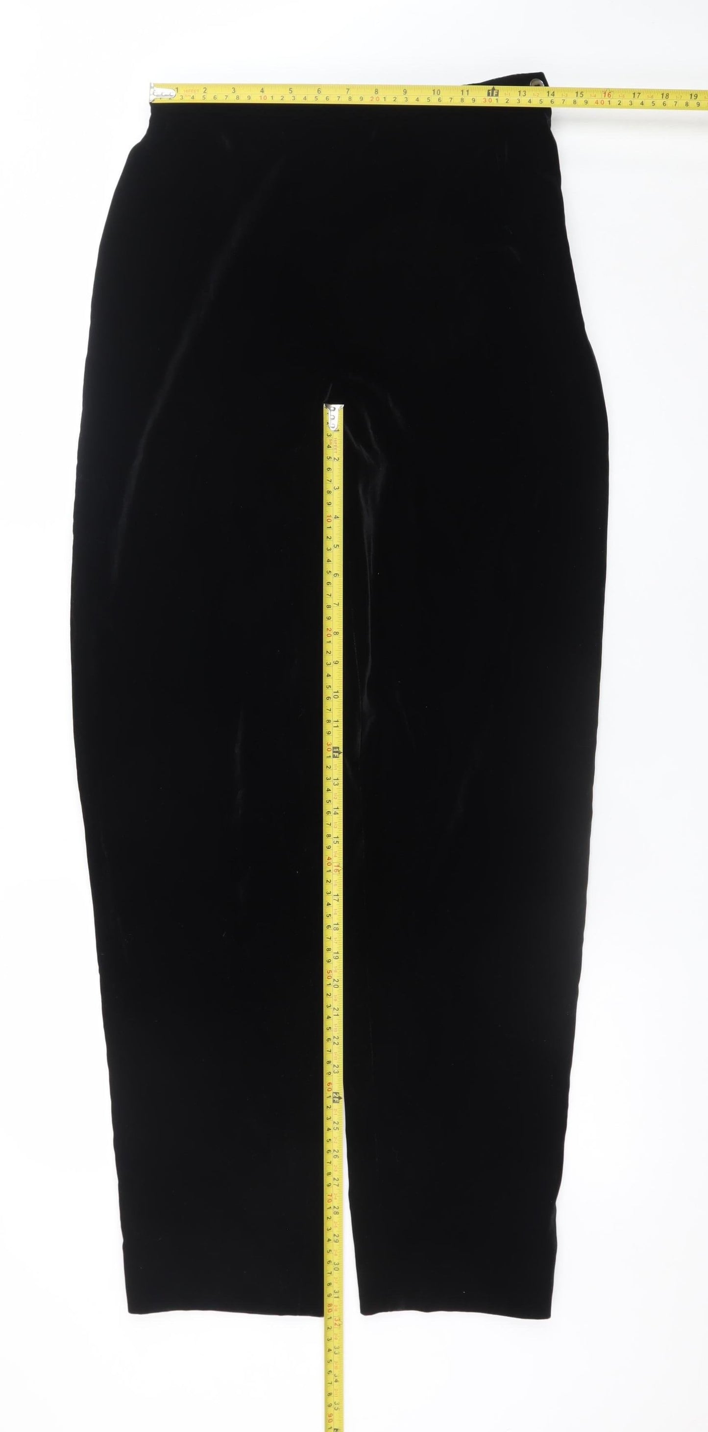 Marks and Spencer Women’s Black Velvet High Rise Straight Trousers Size 14