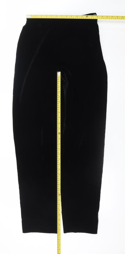 Marks and Spencer Women’s Black Velvet High Rise Straight Trousers Size 14