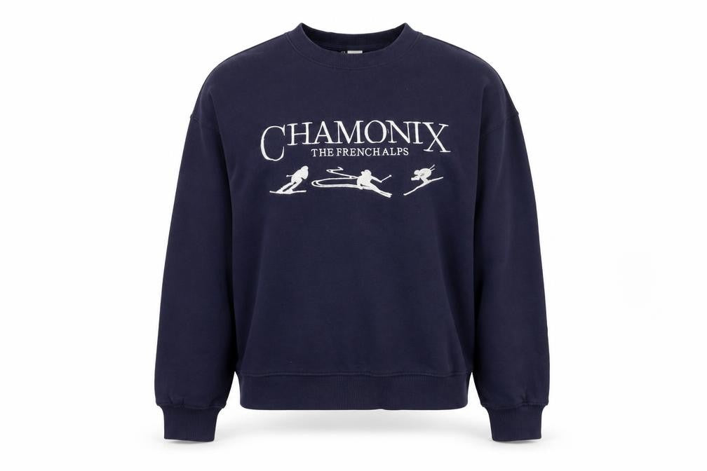 H&M Divided Women's Navy Chamonix Ski Graphic Cotton Sweatshirt M