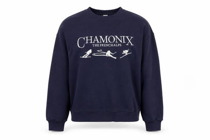 H&M Divided Women's Navy Chamonix Ski Graphic Cotton Sweatshirt M