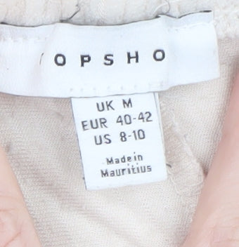 Topshop Women’s Beige Corduroy Jogger Trousers Size M