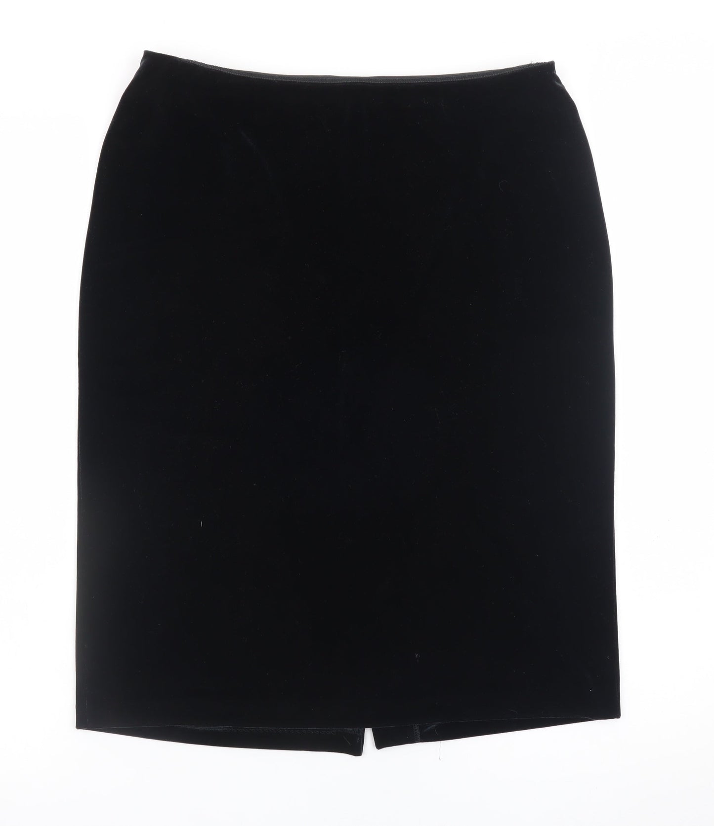 Marks and Spencer Women's Black Velvet Pencil Skirt Size 14