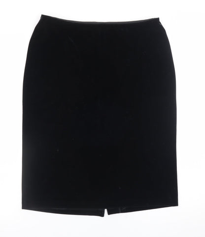 Marks and Spencer Women's Black Velvet Pencil Skirt Size 14