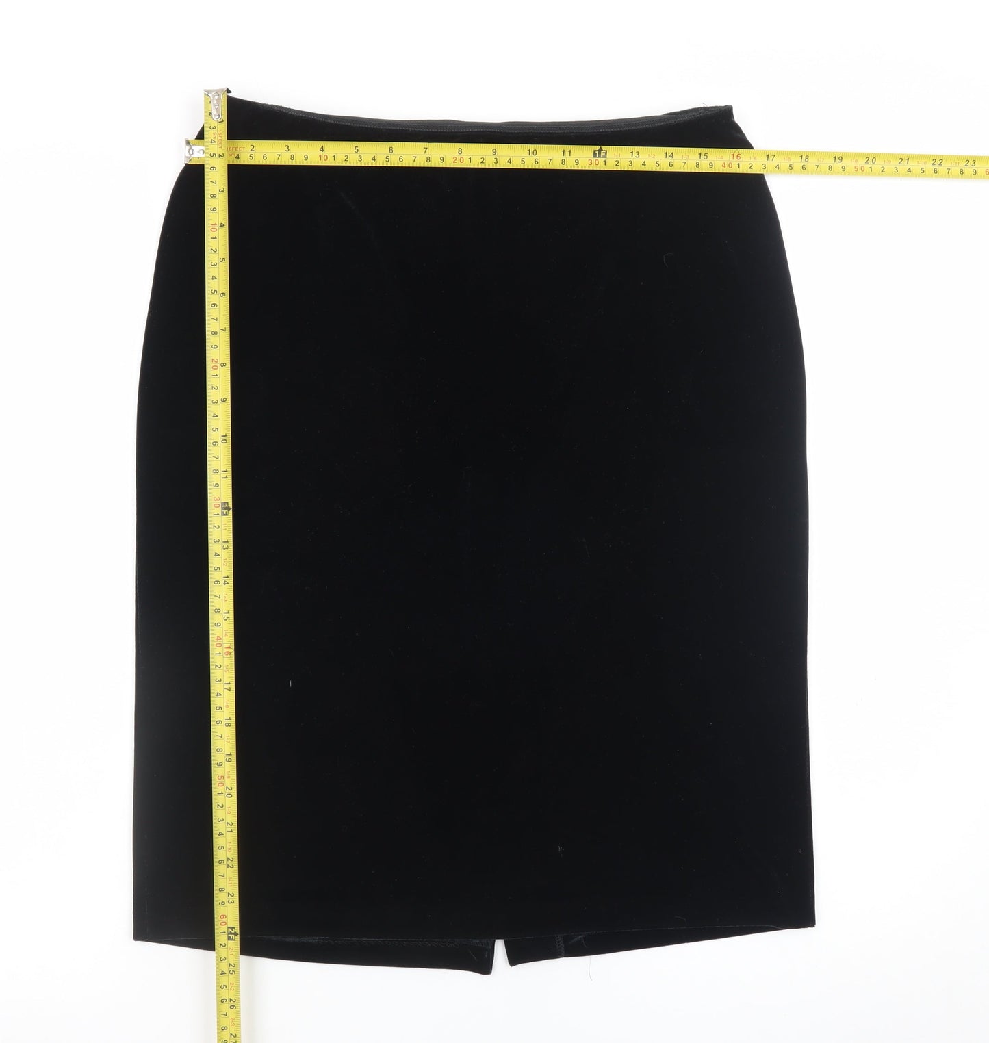 Marks and Spencer Women's Black Velvet Pencil Skirt Size 14