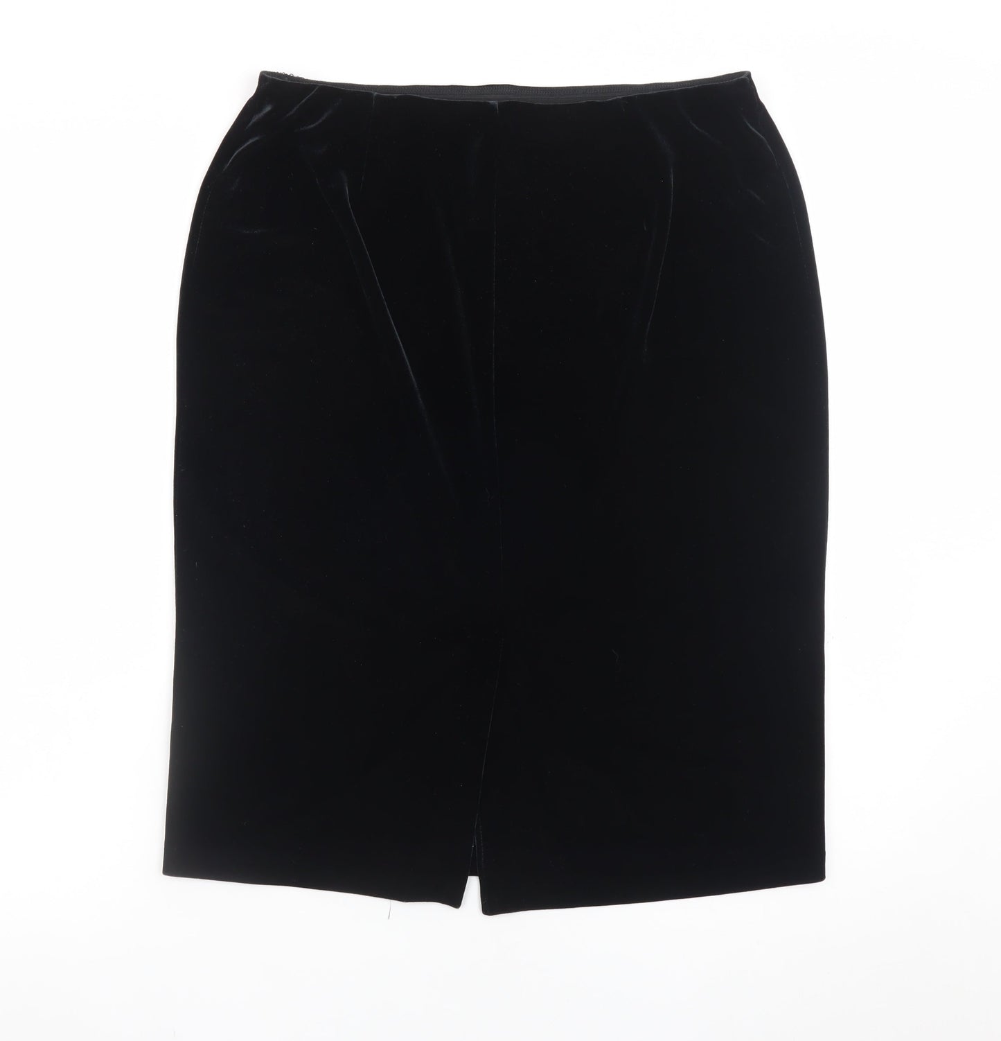 Marks and Spencer Women's Black Velvet Pencil Skirt Size 14