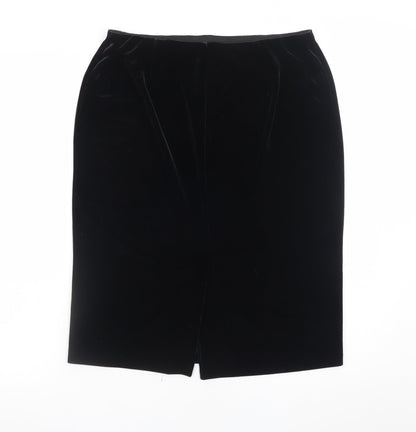Marks and Spencer Women's Black Velvet Pencil Skirt Size 14