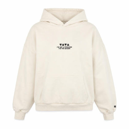 Pacific Republic Women Ivory Pullover Hoodie Size S Graphic Print Queen