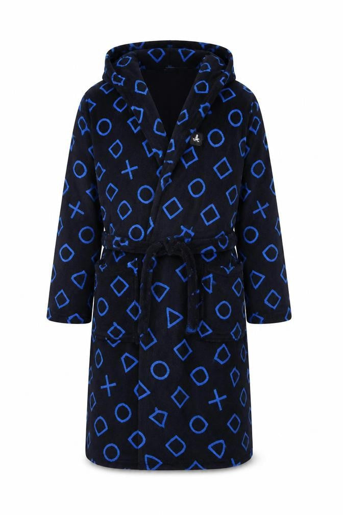 Marks and Spencer Boys Black Fleece PlayStation Hooded Robe 11-12 Years