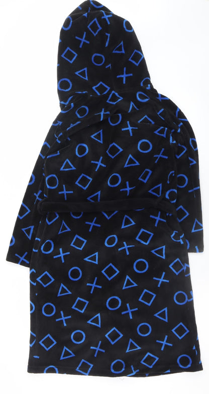 Marks and Spencer Boys Black Fleece PlayStation Hooded Robe 11-12 Years