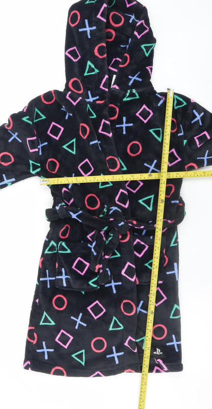 Marks and Spencer Girls Black Fleece PlayStation Hooded Robe 8-9 Years
