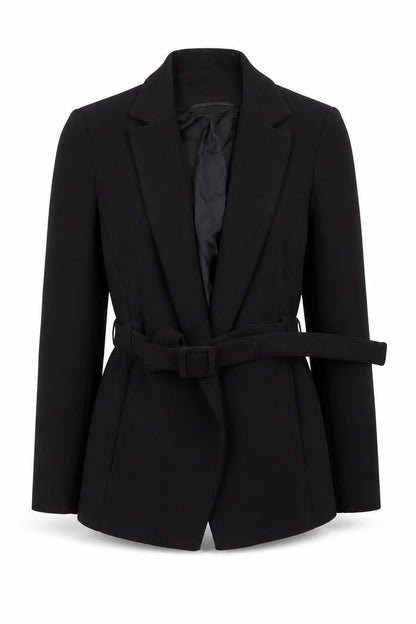 Atterley Women's Black Belted Blazer UK 10 Regular Fit