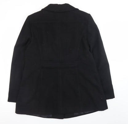 BHS Womens Black Size 18 Classic Mid-Length Overcoat