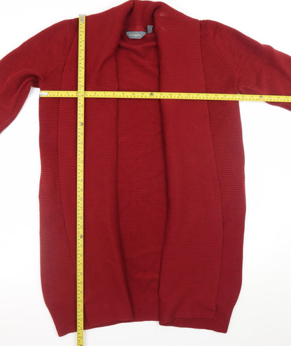 Ruth Langsford Women's Red Cotton Open Long Sleeve Cardigan Size S