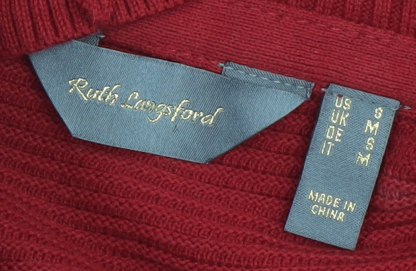 Ruth Langsford Women's Red Cotton Open Long Sleeve Cardigan Size S