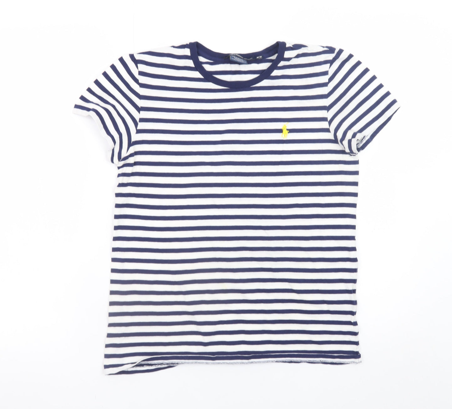Ralph Lauren Sport Women's Blue Striped Cotton T-Shirt M