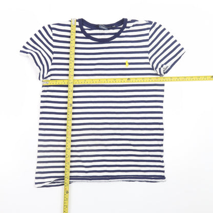 Ralph Lauren Sport Women's Blue Striped Cotton T-Shirt M