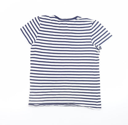 Ralph Lauren Sport Women's Blue Striped Cotton T-Shirt M