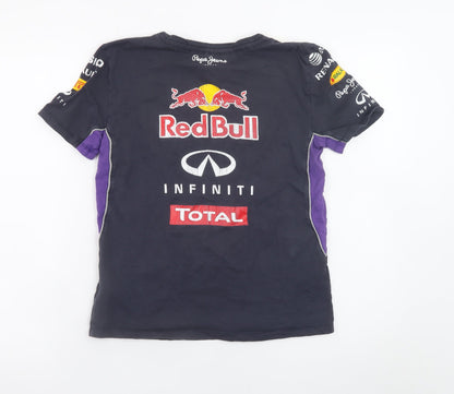 Pepe Jeans Women Navy Red Bull Racing T-Shirt Size 14 Cotton Blend