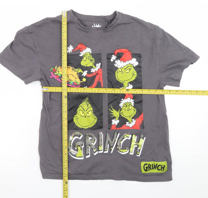 The Grinch Teens Grey Christmas Graphic Cotton T-Shirt 12-13Y