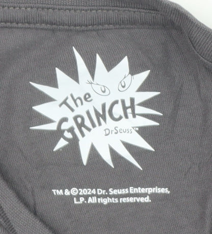 The Grinch Teens Grey Christmas Graphic Cotton T-Shirt 12-13Y