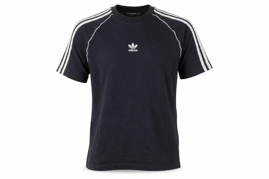 Front view of Adidas Men's Black Short Sleeve Crew Neck Cotton T-Shirt, size S