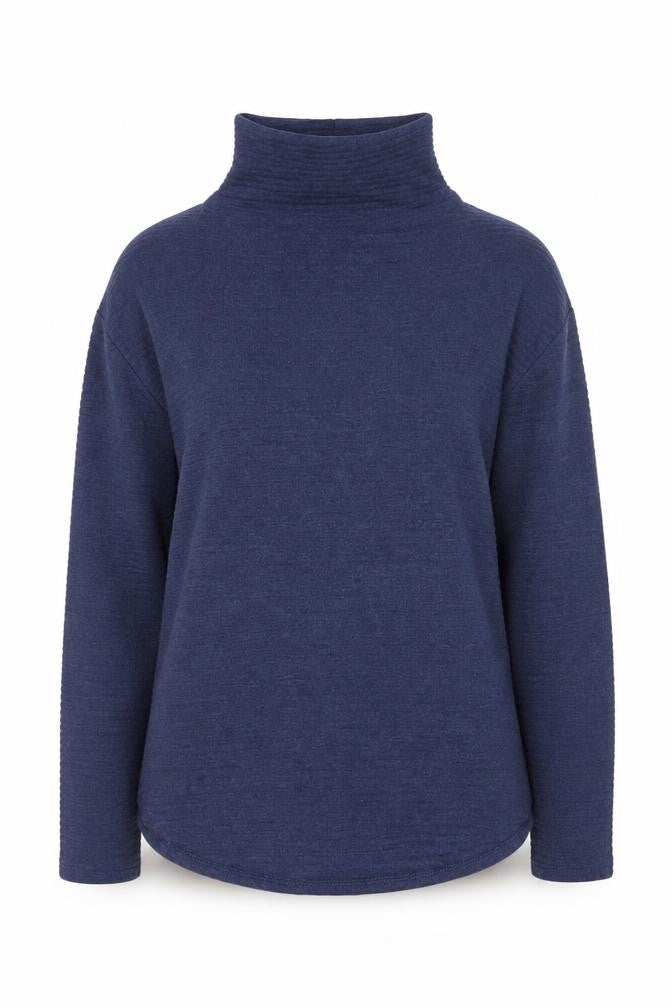 Marks & Spencer Women's Blue Roll Neck Jumper Size 8