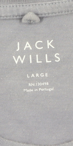 Jack Wills Men's Grey Crew Neck Cotton T-Shirt Size L