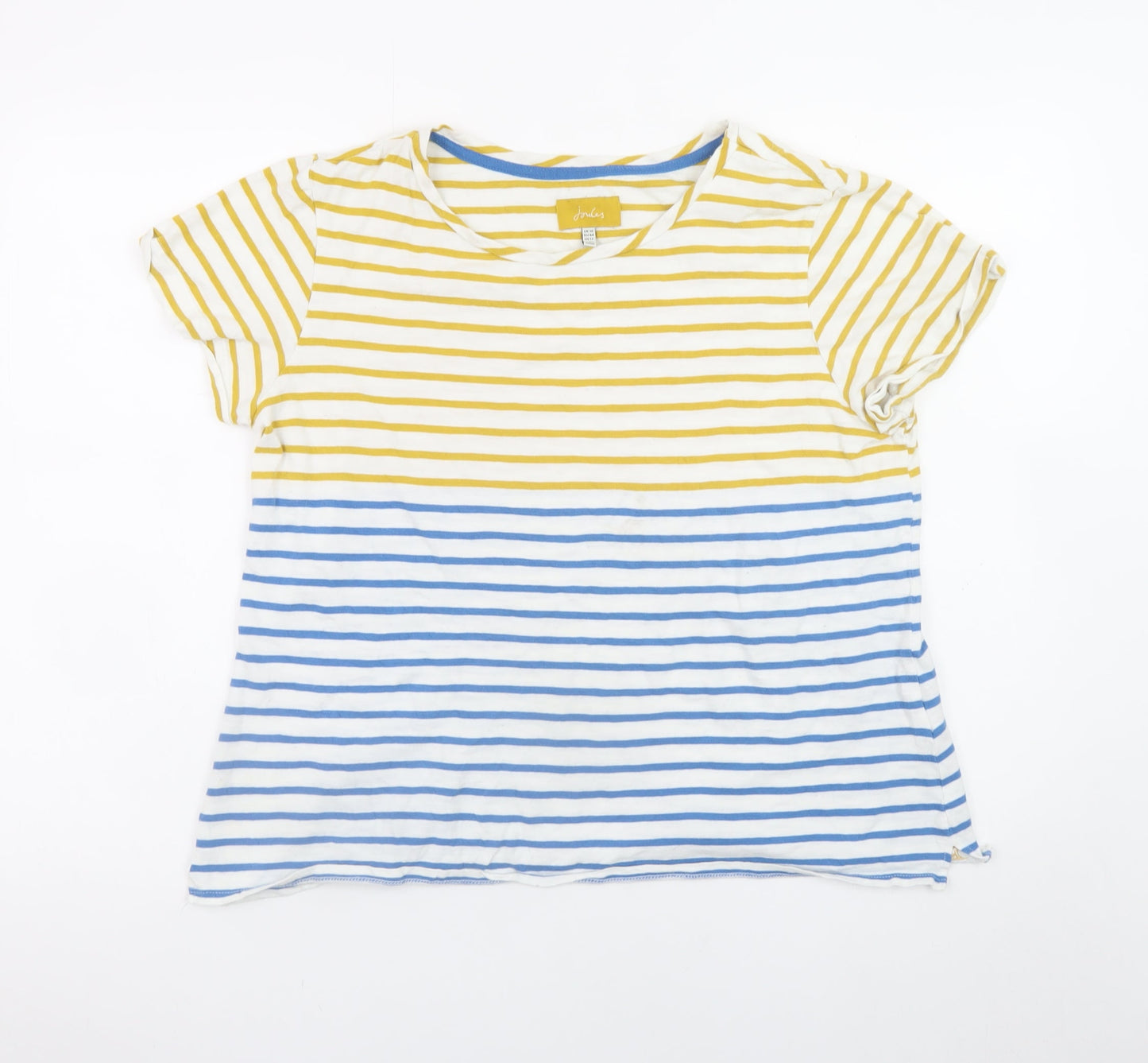 Joules Womens Multicoloured Striped Cotton T-Shirt UK 16
