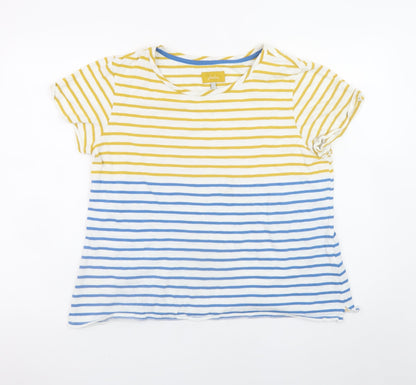 Joules Womens Multicoloured Striped Cotton T-Shirt UK 16