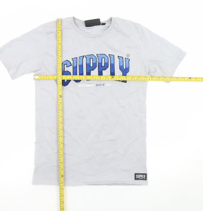 Supply & Demand Boys Grey Embroidered Logo T-Shirt 12-13 Years