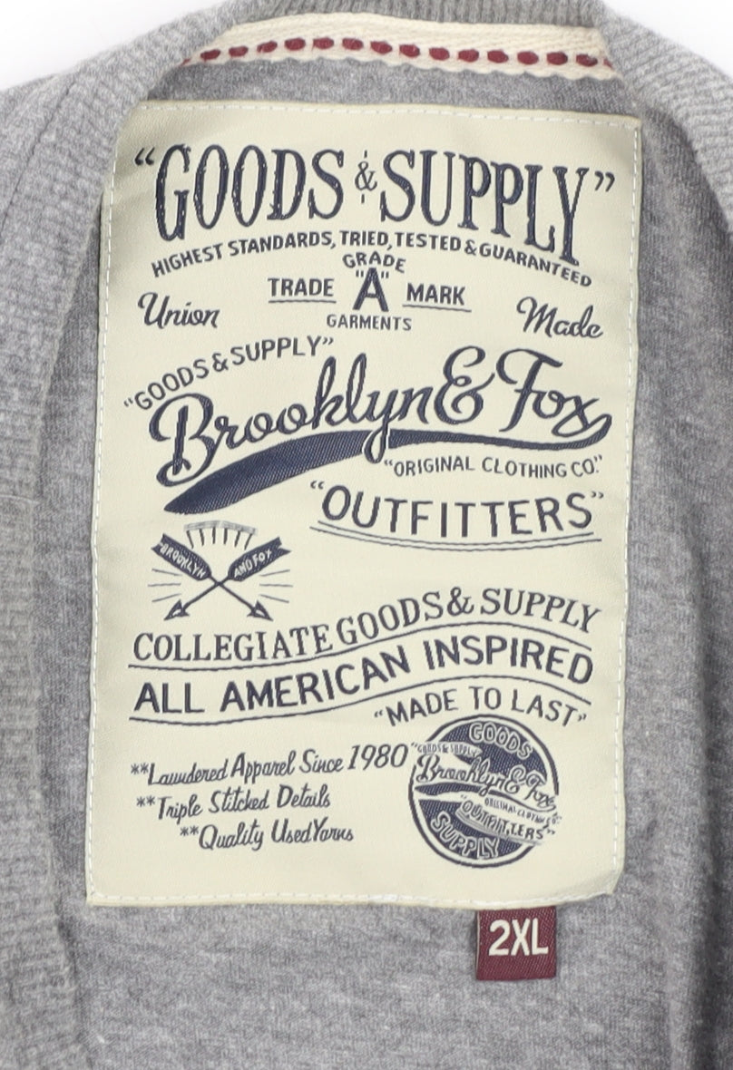 Brooklyn & Fox Men's Grey Vintage Graphic T-Shirt 2XL Classic Fit
