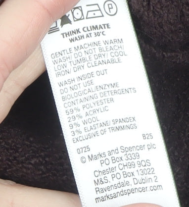 Marks and Spencer Women's Brown Hooded Wool Blend Jumper M