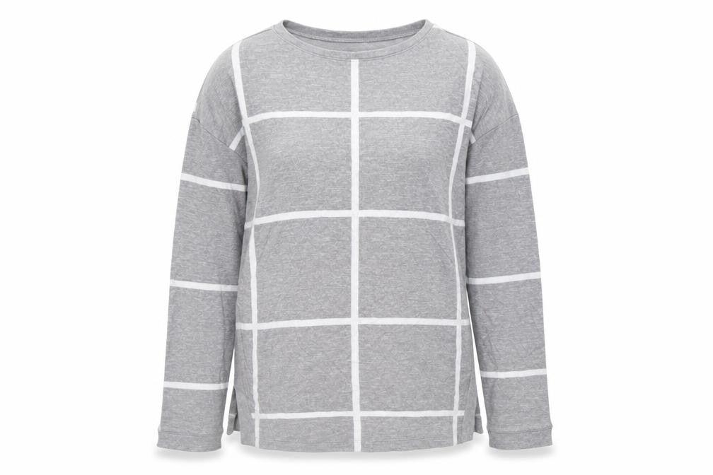 Marks and Spencer Womens Grey Check Pullover Sweatshirt Size 10