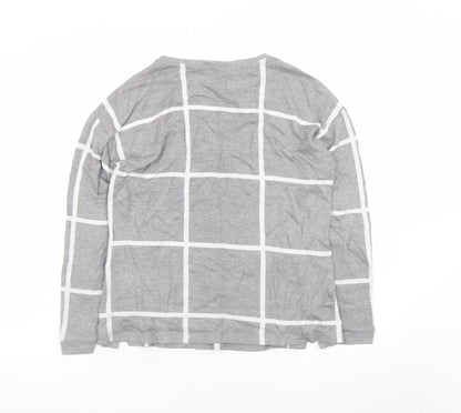Marks and Spencer Womens Grey Check Pullover Sweatshirt Size 10