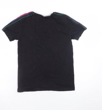 Next Boys Black Short Sleeve Crew Neck Cotton T-Shirt 11 Years