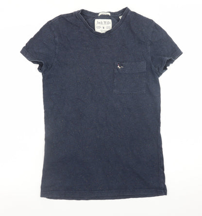 Jack Wills Womens Blue XS Slim Fit Cotton Basic T-Shirt