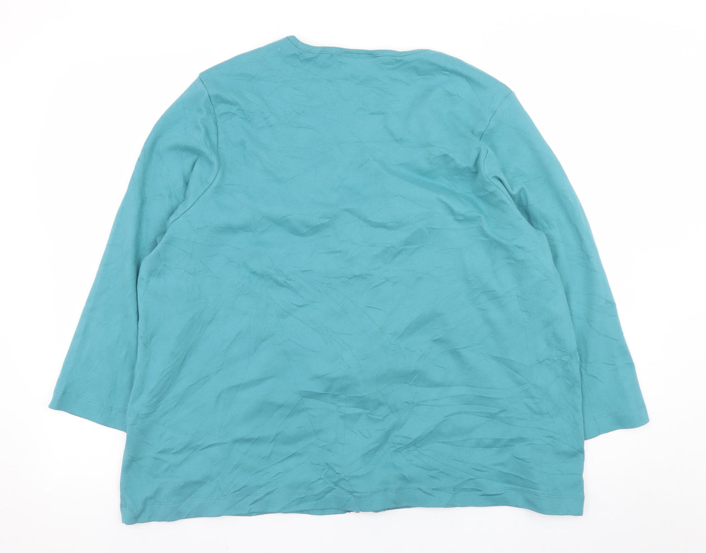 Cotswold Collections Women's Blue 3XL Basic Zip Cotton Blouse