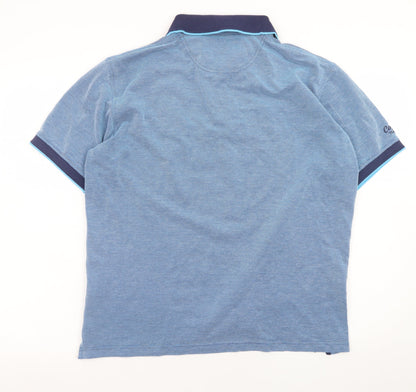 Cotton Traders Men’s Blue Polo Shirt Size M Classic Embroidered Collared Top