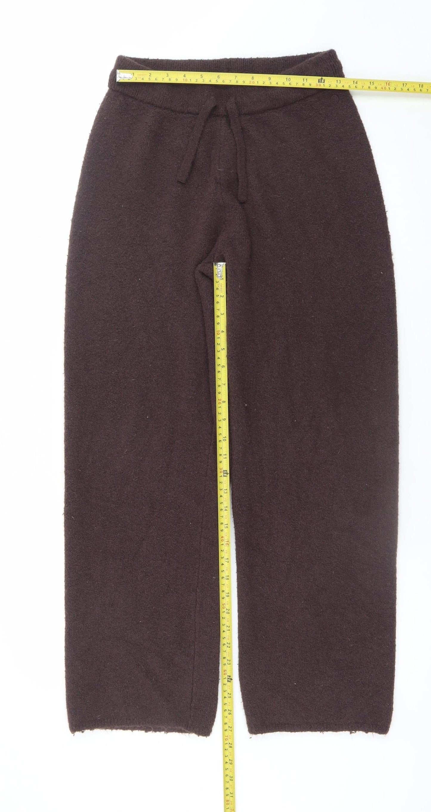 Marks and Spencer Women Brown Wool Blend Knit Jogger Trousers M