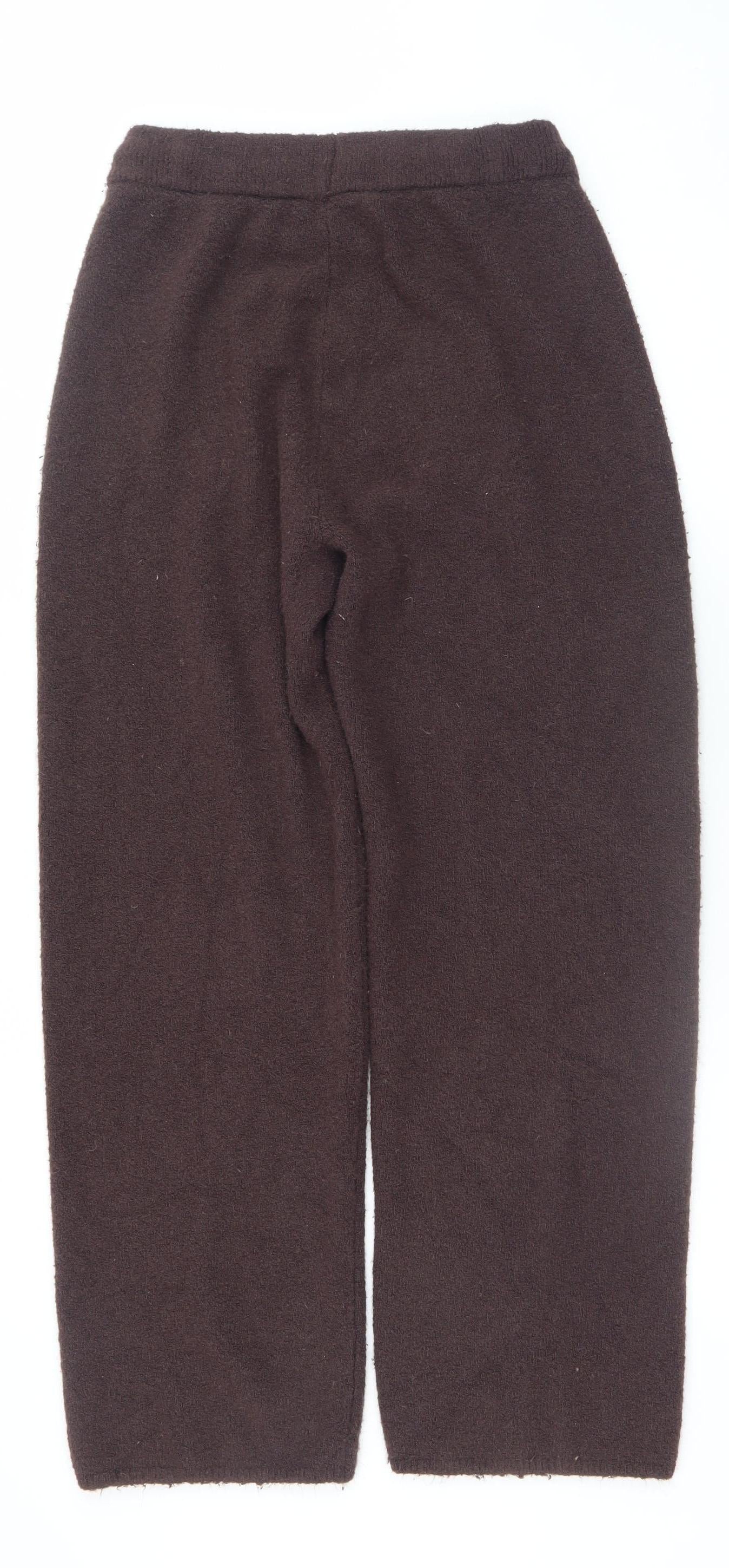 Marks and Spencer Women Brown Wool Blend Knit Jogger Trousers M