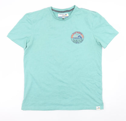 FatFace Men’s Green Marine Graphic Cotton Crew Neck T-Shirt M